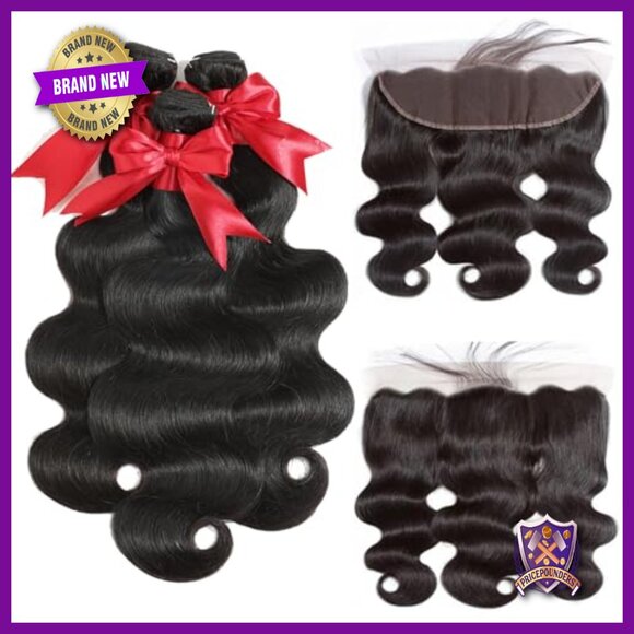 12A Brazilian Virgin Human Hair 3 Bundles with 13x4 HD Lace Frontal main image 4